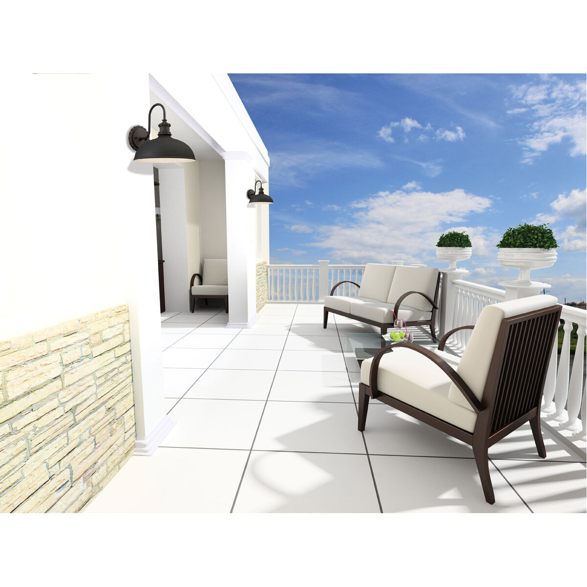 Escudilla 1 Light 12 inch Coal Outdoor Wall Mount in Black, Great Outdoors