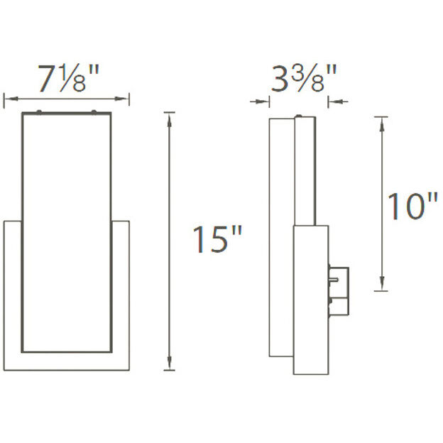 Corbusier LED 3.39 inch Satin Nickel ADA Wall Sconce Wall Light in 2700K, dweLED