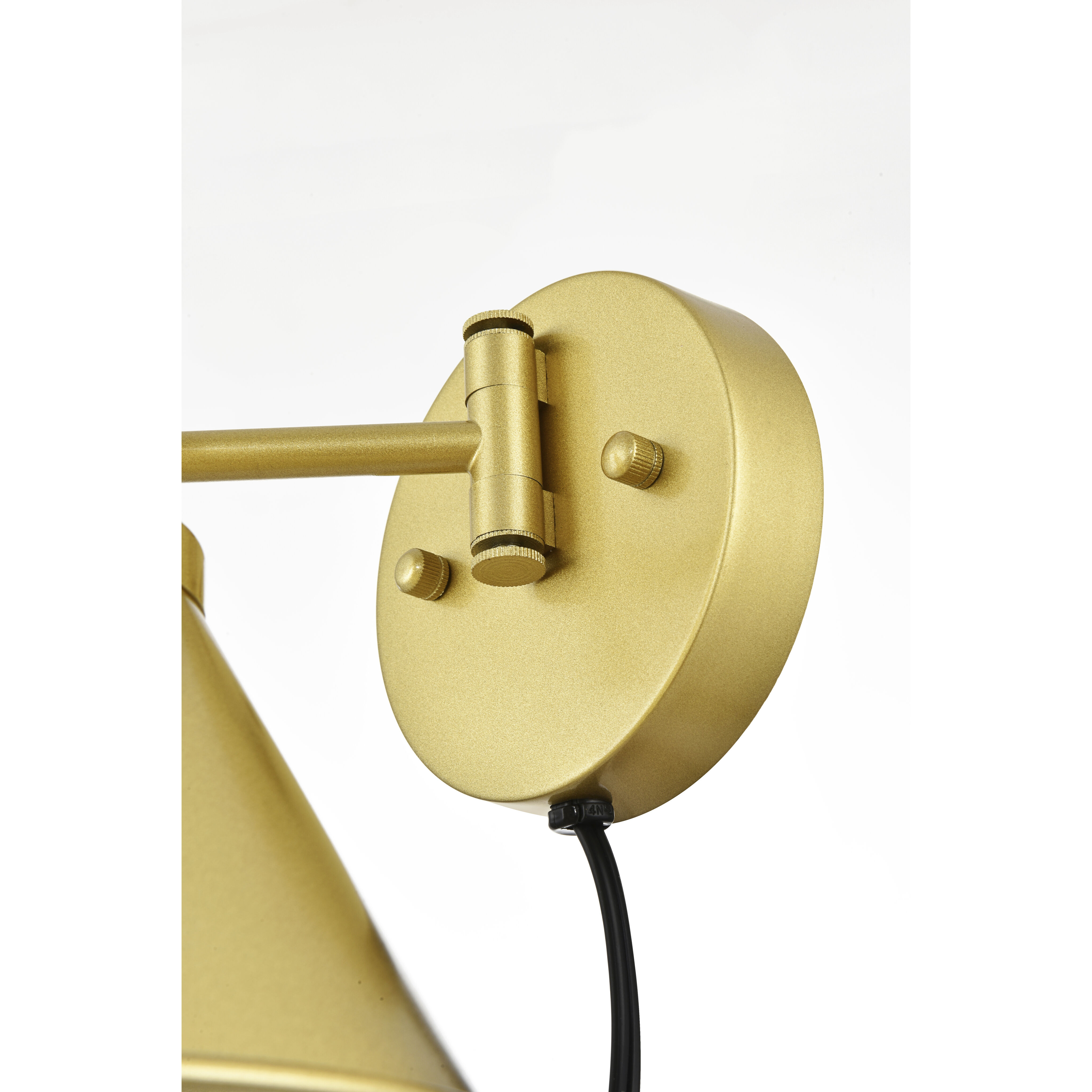 Jair 1 Light 7 inch Brass Plug In Wall Sconce Wall Light