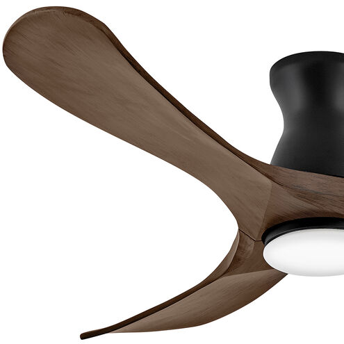 Swell Flush Illuminated 56 inch Matte Black with Walnut Blades Fan
