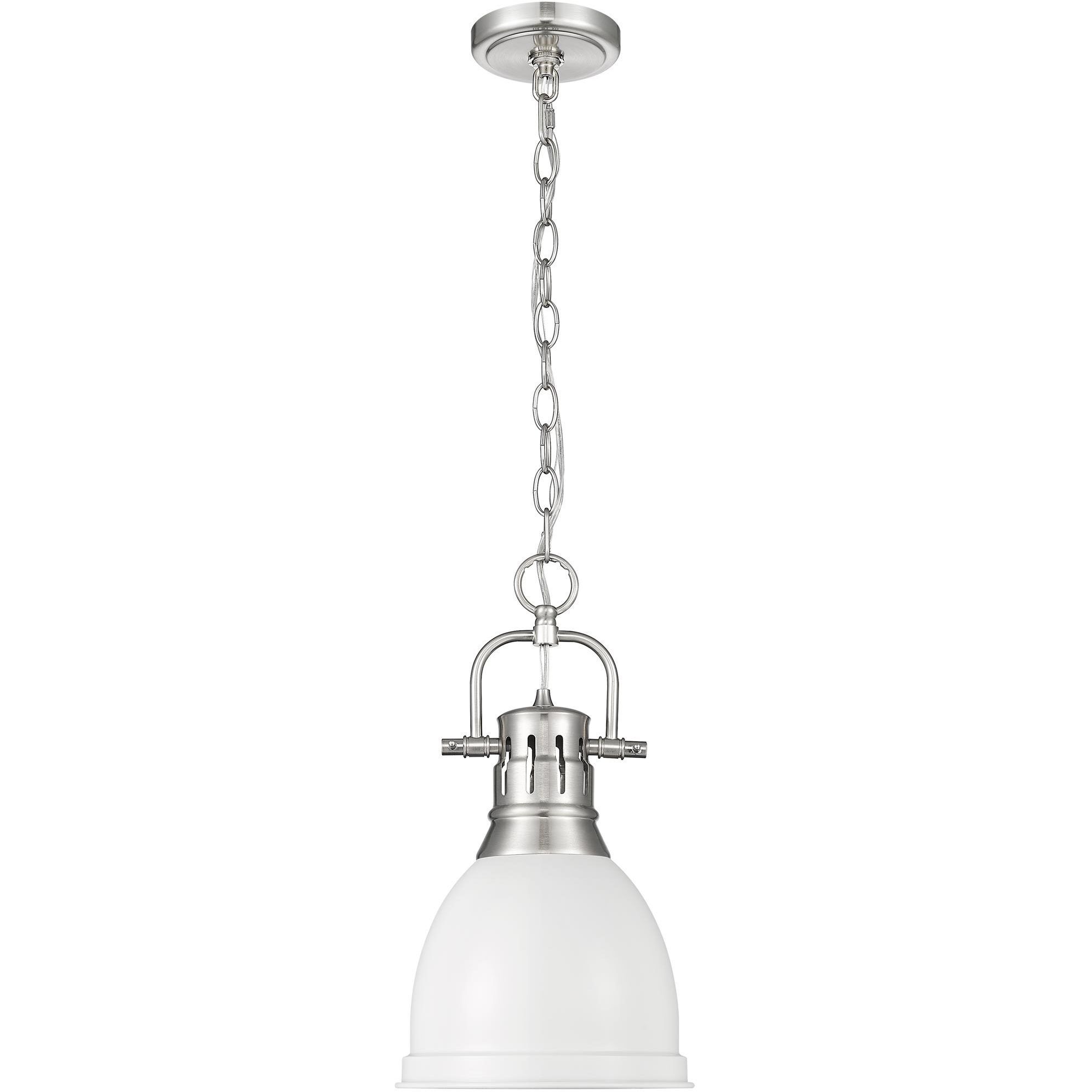 Yep Duncan 1 Light 8.88 inch Pewter Pendant Ceiling Light in Matte White, Small