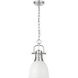 Yep Duncan 1 Light 8.88 inch Pewter Pendant Ceiling Light in Matte White, Small