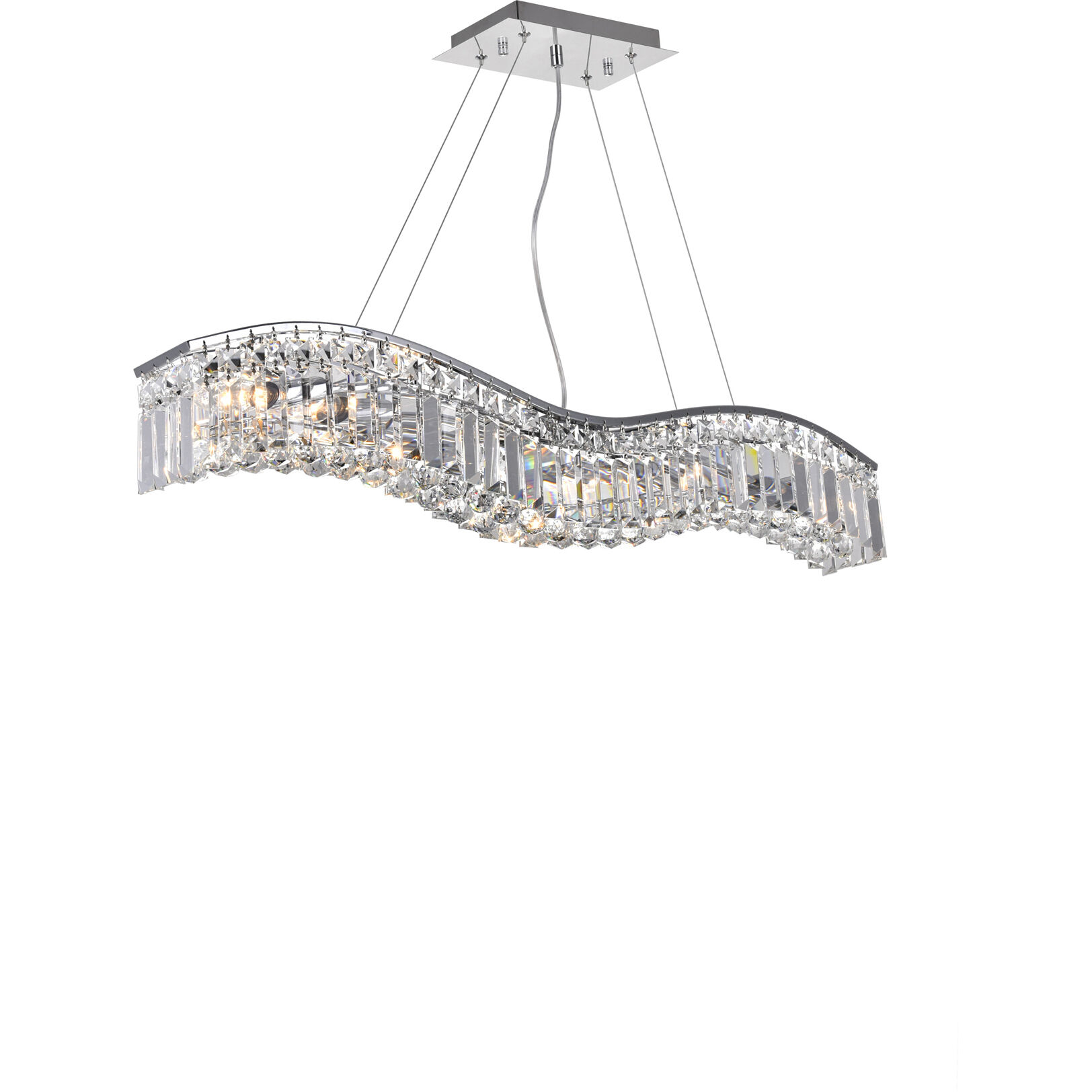 Glamorous 7 Light 36 inch Chrome Island/Pool Table Light Ceiling Light