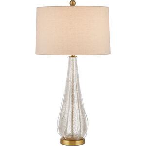 Zyphyrine 34 inch 150 watt Clear/Gold/Antique Brass Table Lamp Portable Light