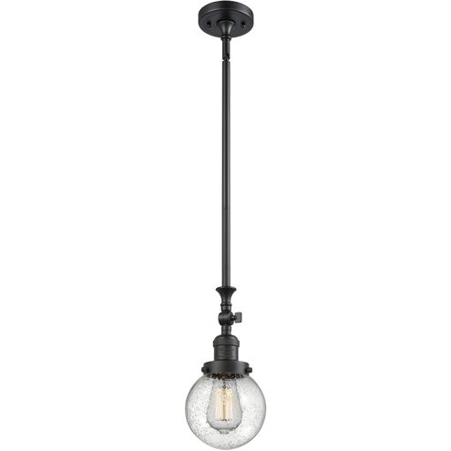 Franklin Restoration Beacon 1 Light 6 inch Matte Black Mini Pendant Ceiling Light in Incandescent, Seedy, Franklin Restoration