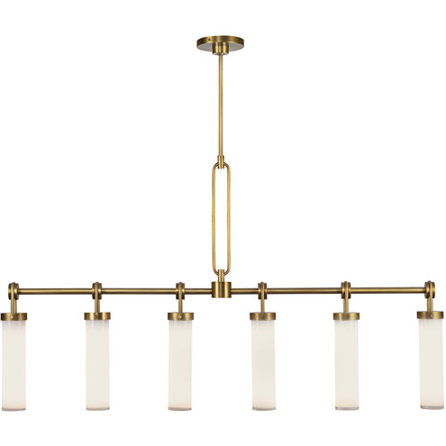 Wynwood 6 Light 52.38 inch Vintage Brass Linear Pendant Ceiling Light