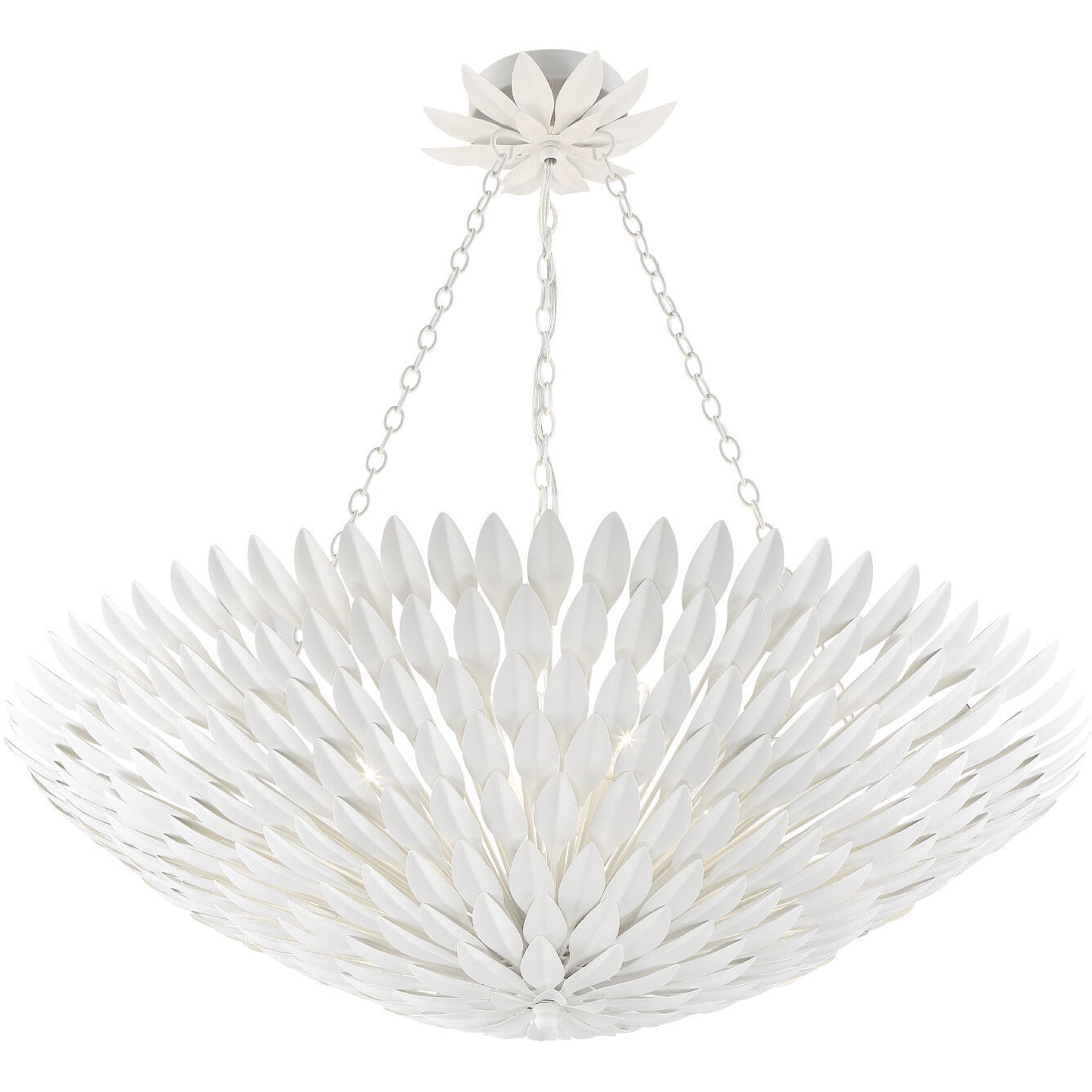 Broche 8 Light 30 inch Matte White Chandelier Ceiling Light