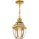 Monterey 1 Light 8.5 inch Polished Brass Outdoor Pendant Lantern