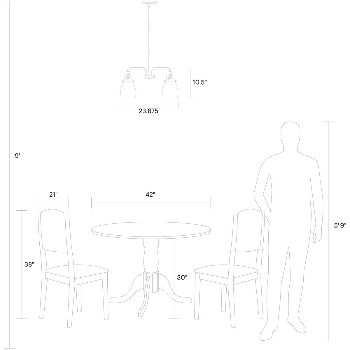 Belton 5 Light 23.88 inch Midnight Black Chandelier Ceiling Light