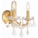 Filmore Sconce Wall Light in Clear Swarovski Strass, Antique Gold