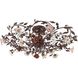 Cristallo Fiore 6 Light 38 inch Deep Rust Flush Mount Ceiling Light