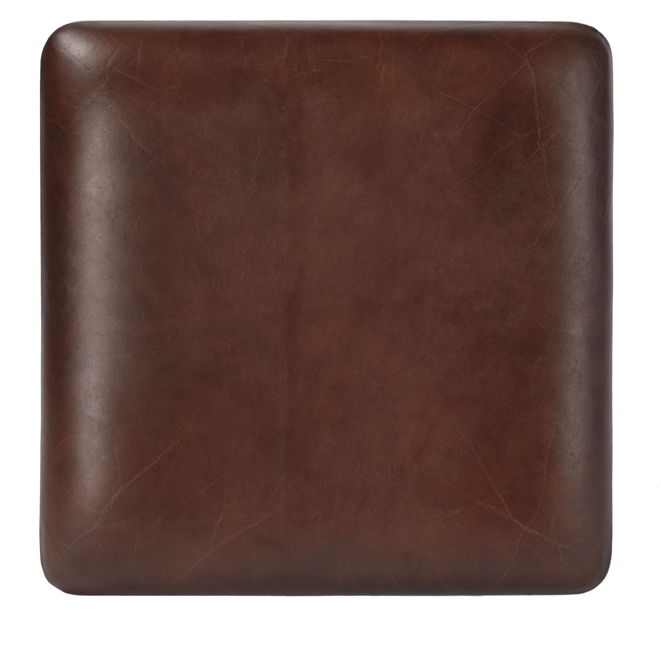 Midway Aviator Leather Accent Stool in Medium Brown