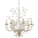 Crystal Bud 6 Light 28 inch Silver Granello Chandelier Ceiling Light, Medium