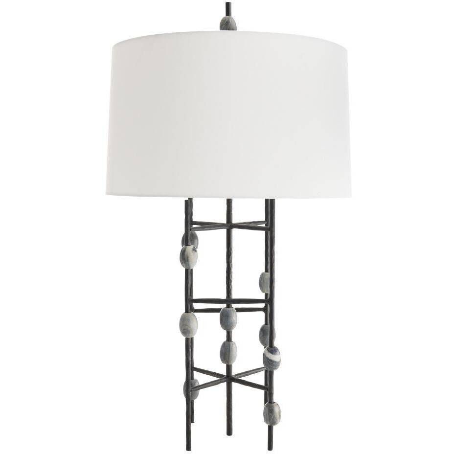 Howes 32 inch 150.00 watt Natural Iron and Galaxy Marble Lamp Portable Light