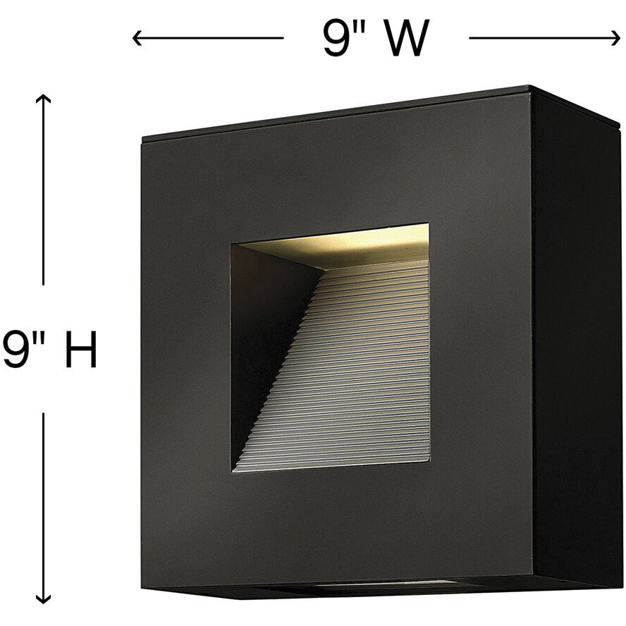 Luna LED 9 inch Satin Black Outdoor Wall Mount Lantern, Medium