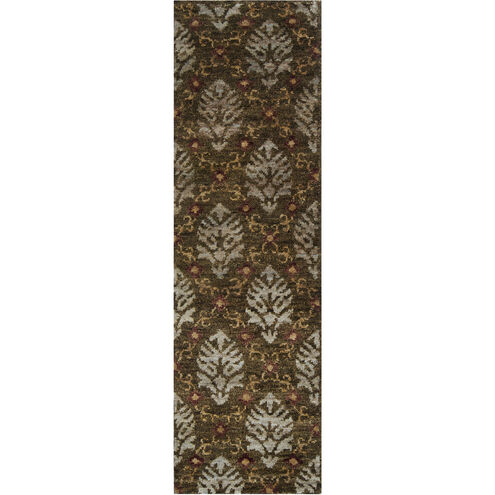 Scarborough 96 X 30 inch Dark Brown, Medium Gray, Camel, Rust Rug
