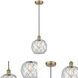 Edison 1 Light 8 inch Antique Brass and Clear and White Mini Pendant Ceiling Light