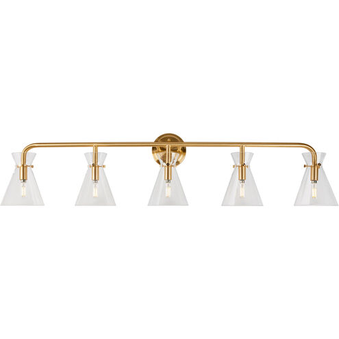 Beaker 5 Light 46 inch Soft Gold Vanity Light Wall Light