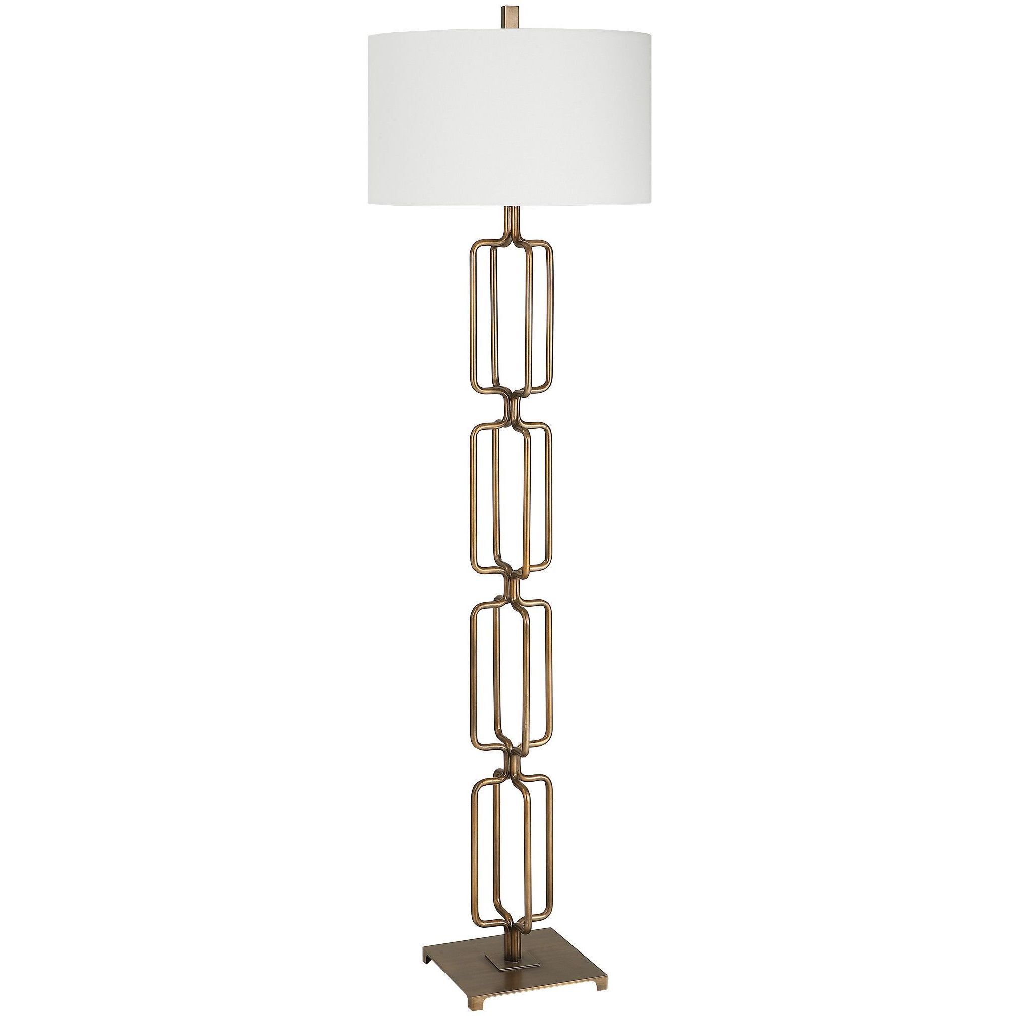 Link 67 inch 150.00 watt Antique Brushed Gold Floor Lamp Portable Light
