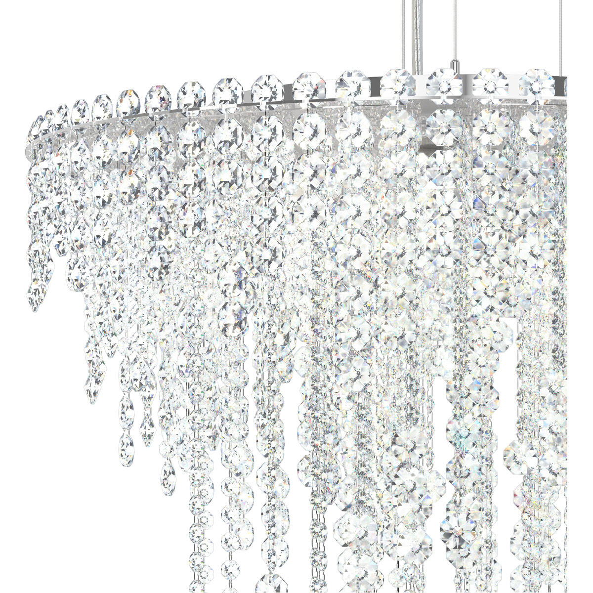 Chantant 6 Light Polished Stainless Steel Pendant Ceiling Light in Optic, Strand