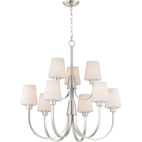 Shelter 9 Light 30 inch Satin Nickel Chandelier Ceiling Light