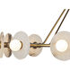 Dahlia LED 46.5 inch Vintage Brass and Alabaster Chandelier Ceiling Light