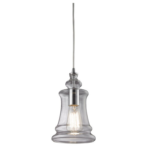 Greece 1 Light 6 inch Polished Chrome with Smoke Mini Pendant Ceiling Light