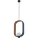 Bethel International Canada 1 Light 2 inch Deep Blue/Brown Single Pendant Lighting Ceiling Light DLS13P10B - Open Box