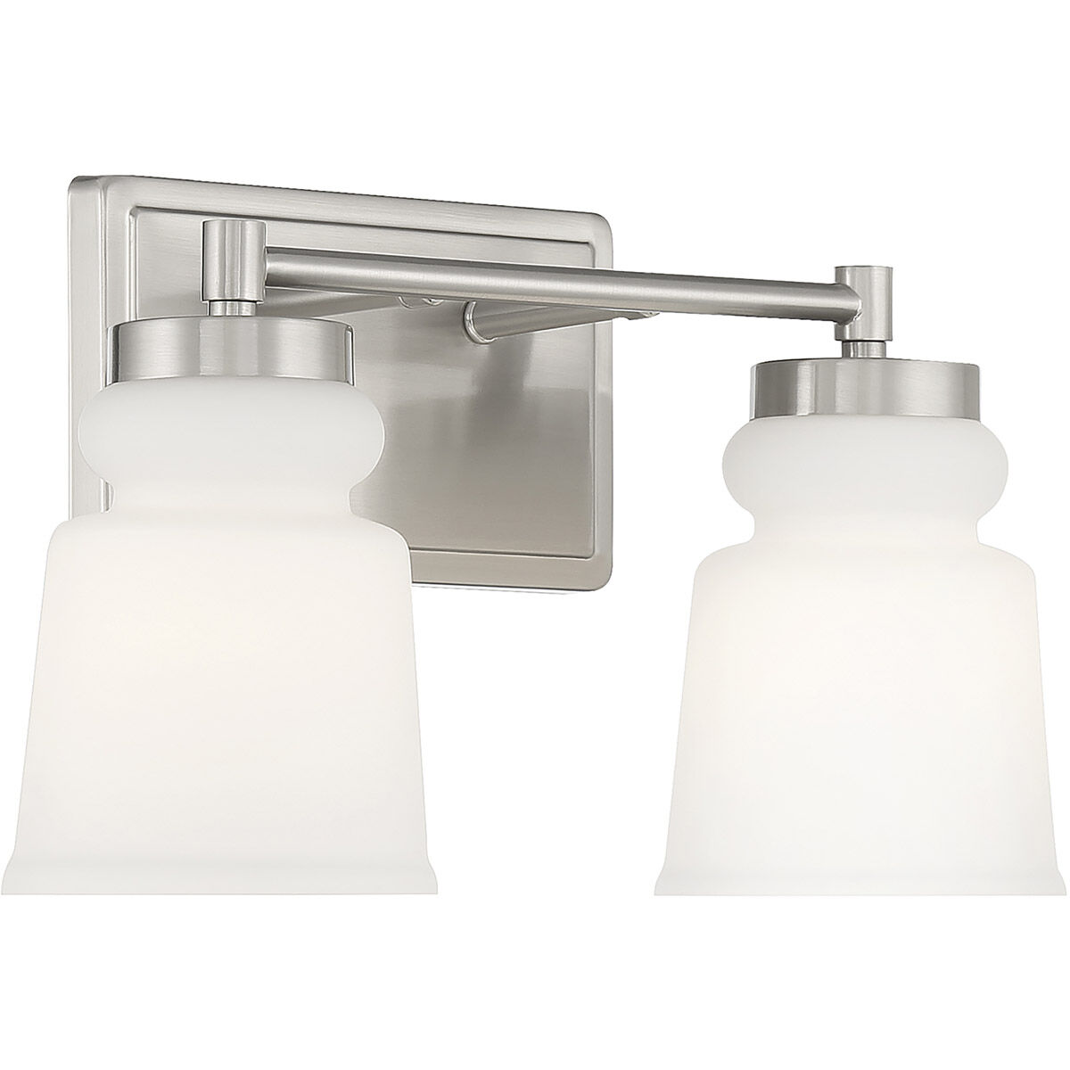 Contemporary 2 Light 14.5 inch Brushed Nickel Bathroom Vanity Light Wall Light