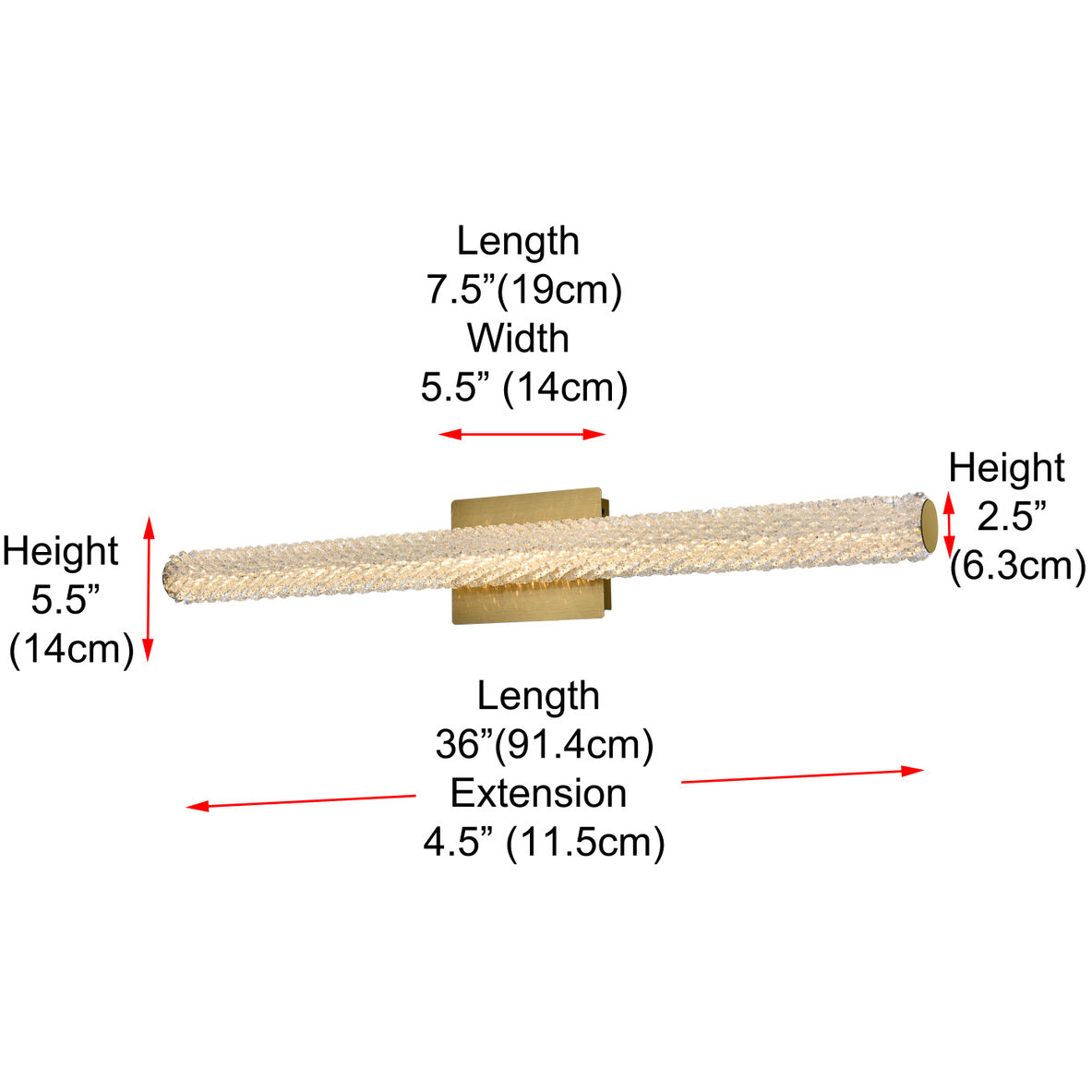 Bowen 1 Light 36 inch Satin Gold Wall Sconce Wall Light