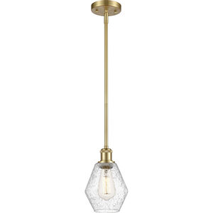 Ballston Cindyrella LED 6 inch Satin Gold Mini Pendant Ceiling Light in Seedy Glass