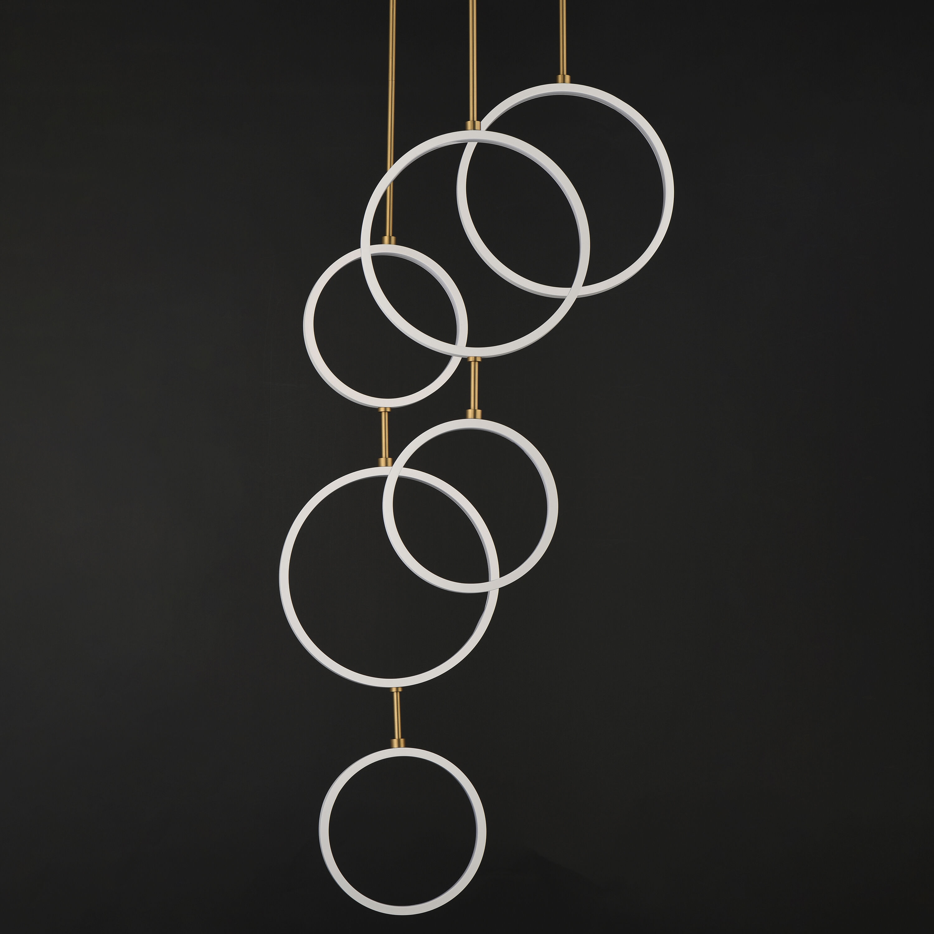 Hoopla LED 25 inch White and Gold Single Pendant Ceiling Light in White/Gold