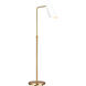 AERIN Tresa 56 inch 9 watt Matte White and Burnished Brass Task Floor Lamp Portable Light in Burnished Brass / Matte White
