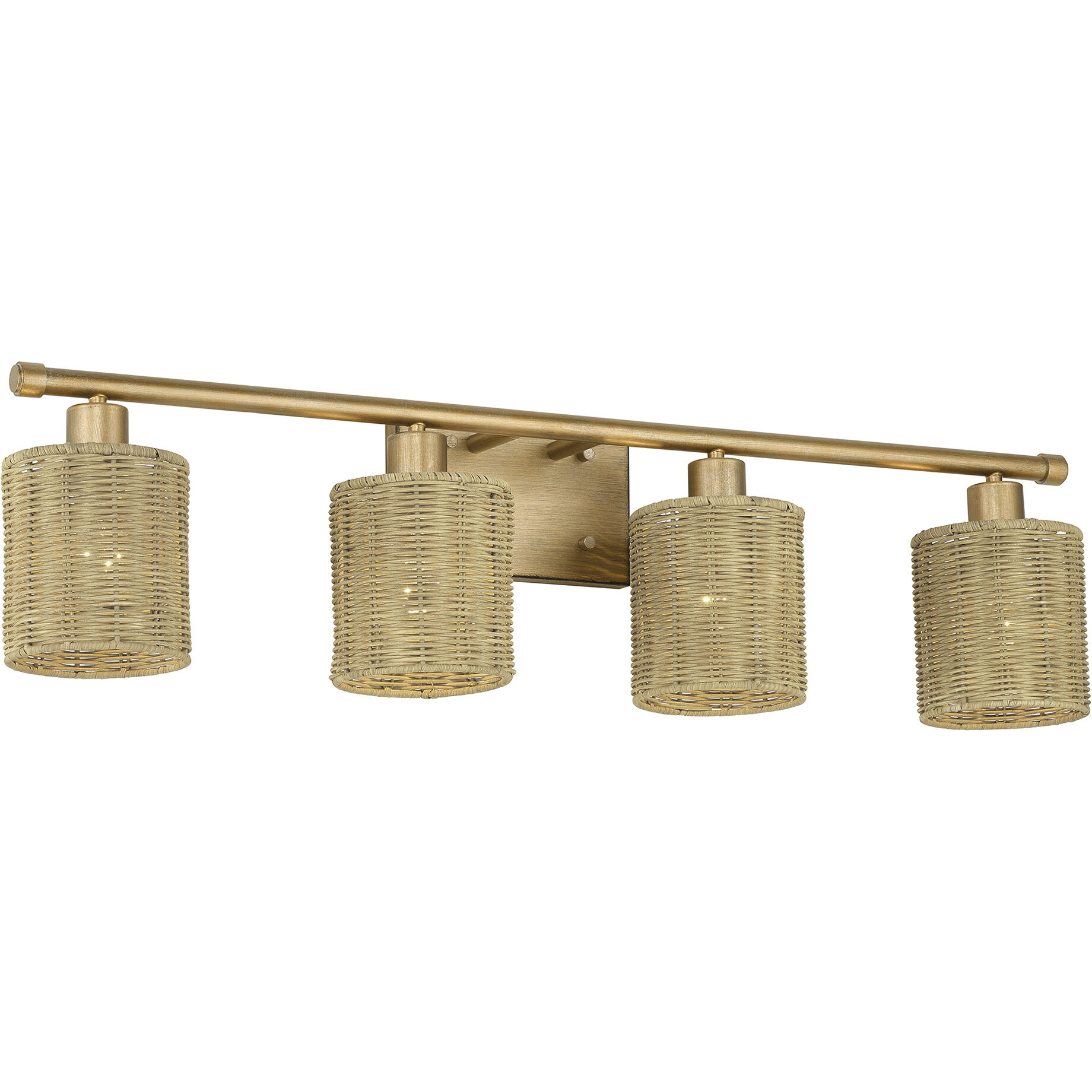 Weavington 4 Light 35.5 inch Antique Gold Leaf Vanity Wall Sconce Wall Light