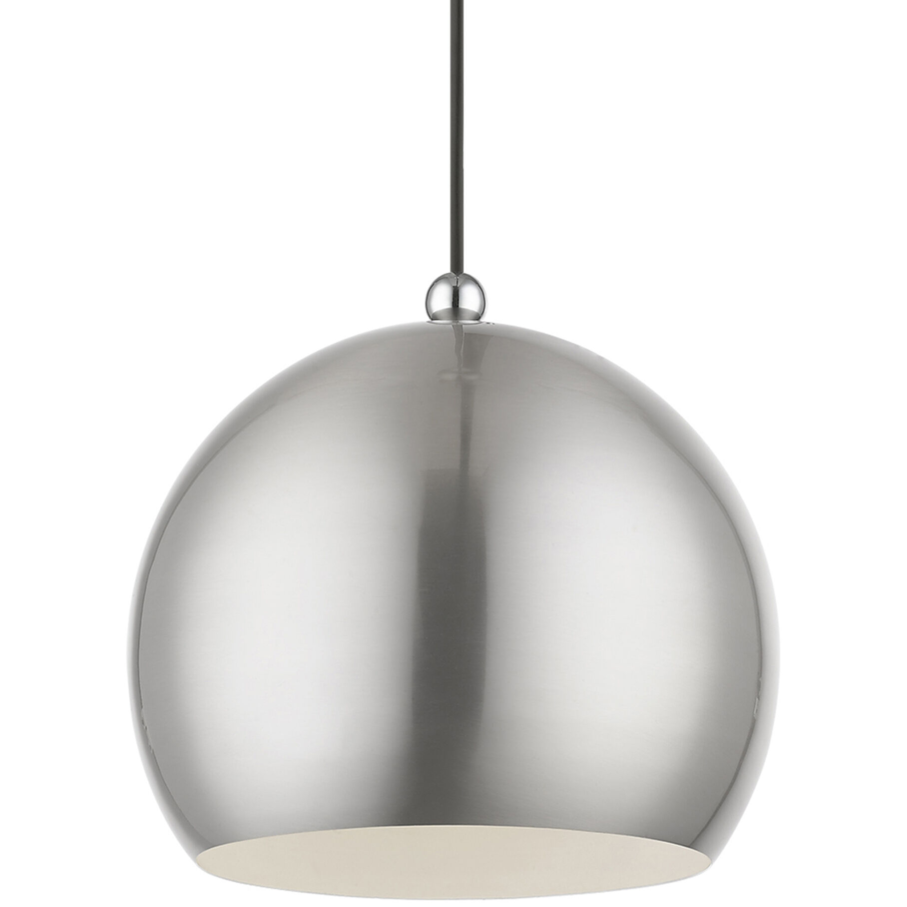 Stockton 1 Light 12 inch Brushed Nickel with Polished Chrome Accents Pendant Ceiling Light, Globe