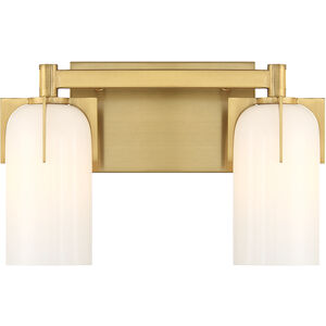 Caldwell 2 Light 14.75 inch Warm Brass Bathroom Vanity Light Wall Light