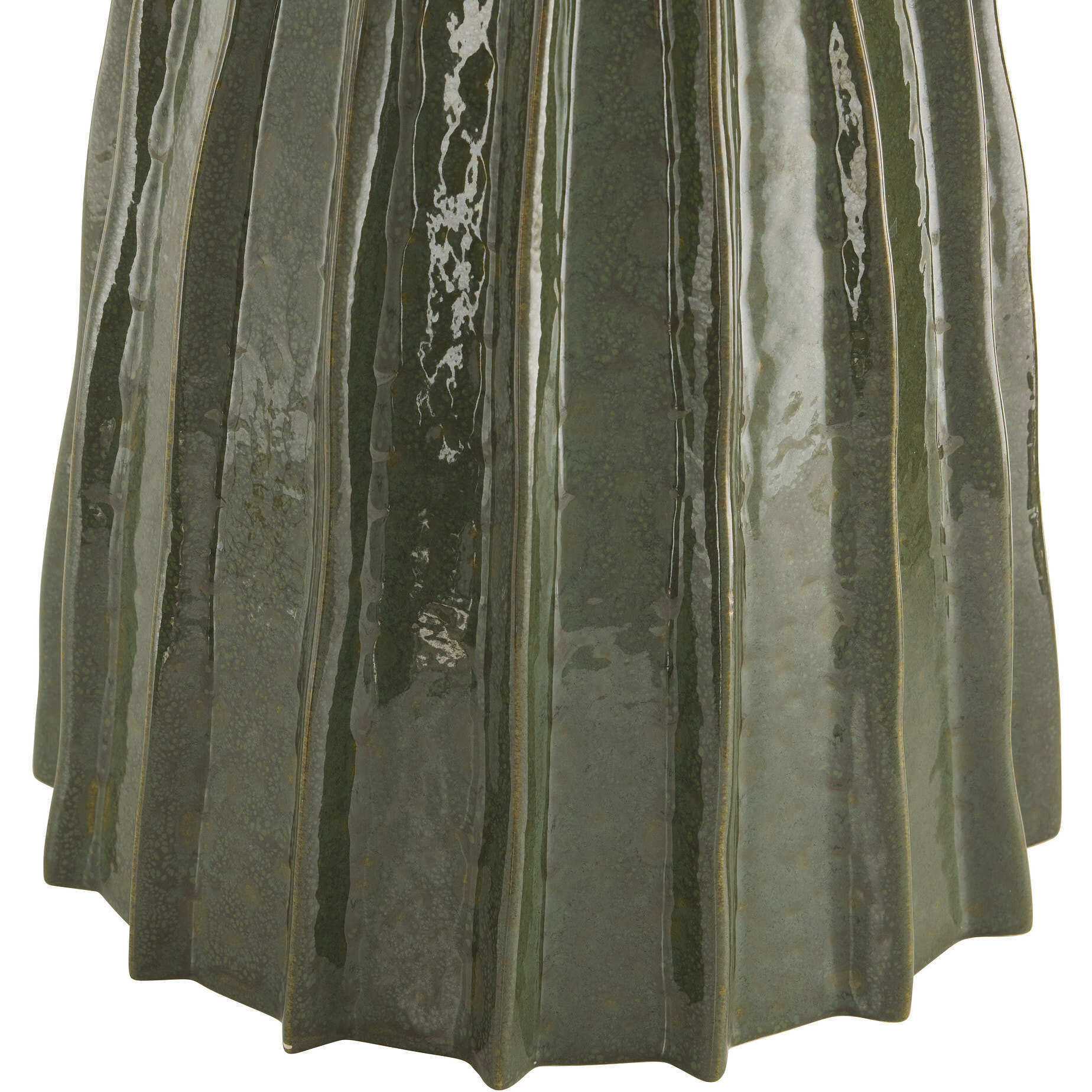 Nyla 26.5 inch 150.00 watt Dark Green Reactive and Polished Nickel Table Lamp Portable Light