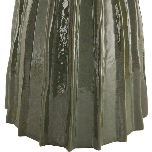 Nyla 26.5 inch 150.00 watt Dark Green Reactive and Polished Nickel Table Lamp Portable Light