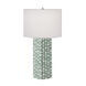 Etten 27 inch 9 watt Green with White Table Lamp Portable Light
