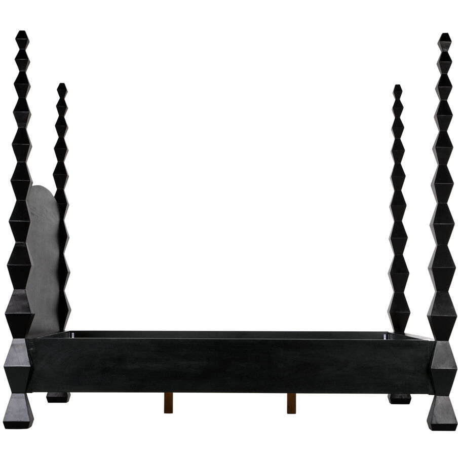 Brancusi Hand Rubbed Black Bed, Queen