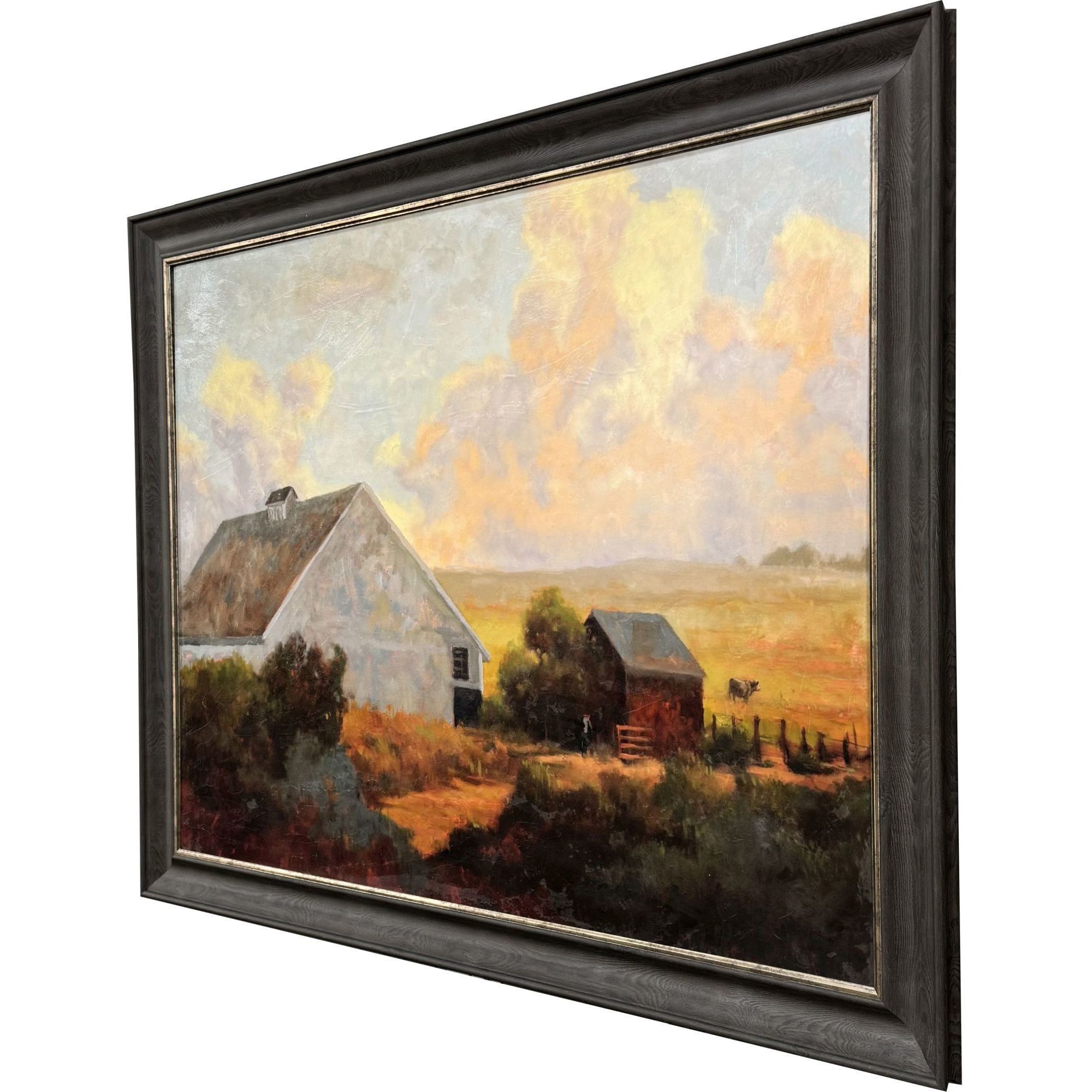 Resting Place Orange and Blue and Multi and Red Framed Art