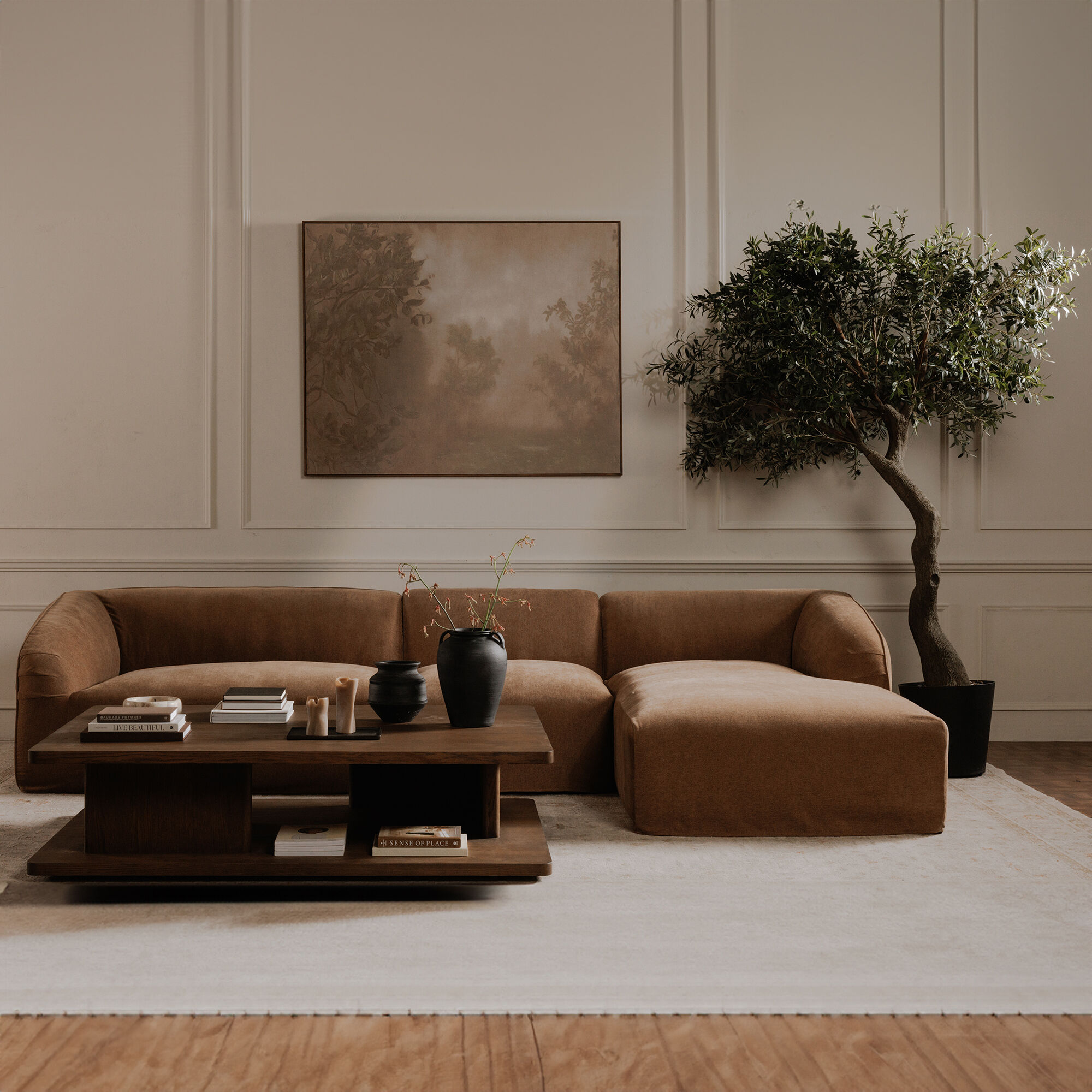 Isla Brown Left Arm Facing Chair