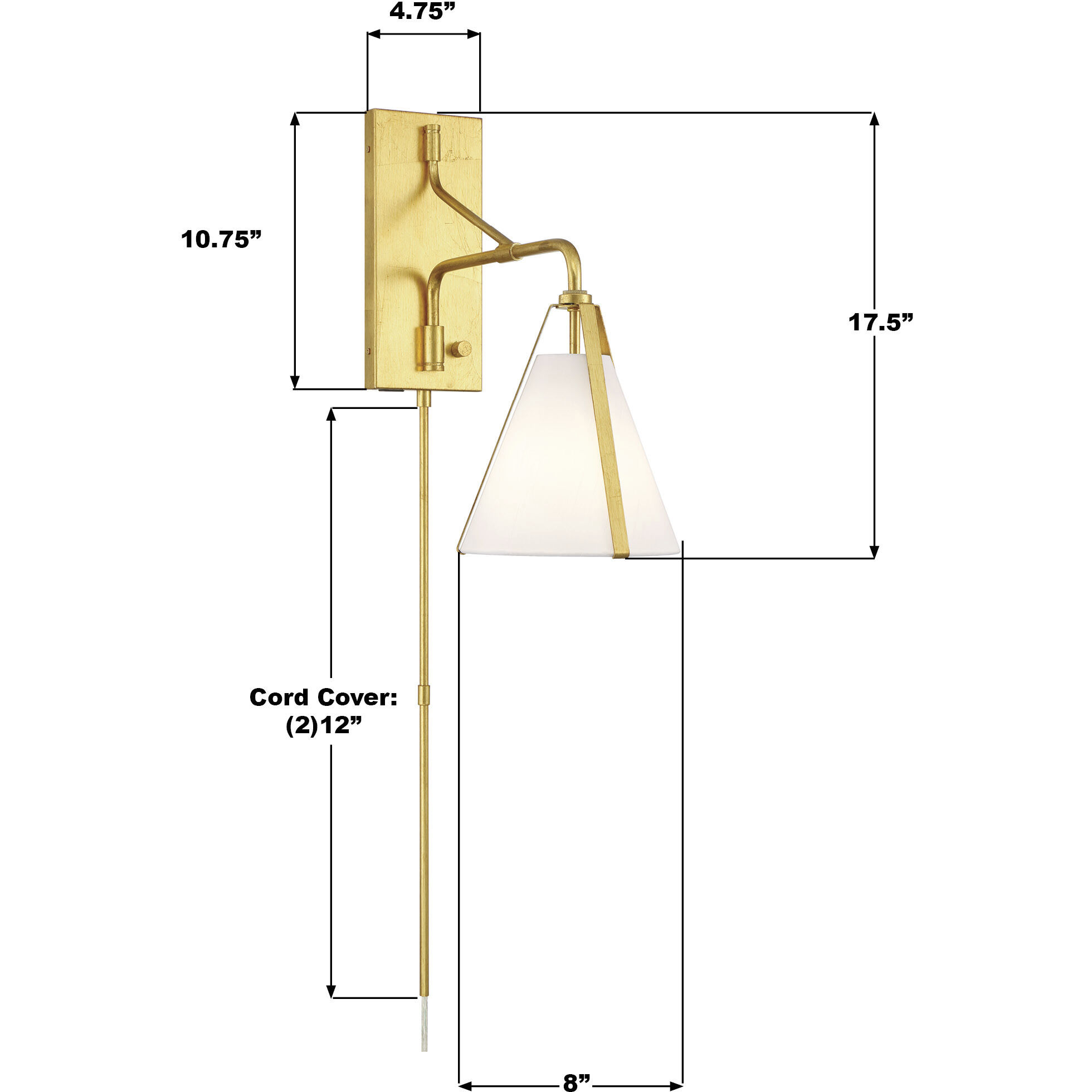 Fulton 18 inch 60.00 watt Antique Gold Task Sconce Wall Light
