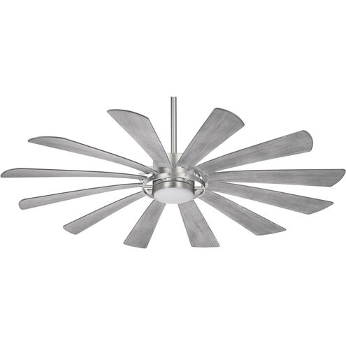 Windmolen 65 inch Brushed Steel with Grey Ashwood Blades Outdoor Ceiling Fan