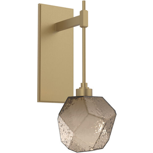 Gem LED 6.3 inch Gilded Brass Indoor Sconce Wall Light in Bronze, 2700K LED, Tempo