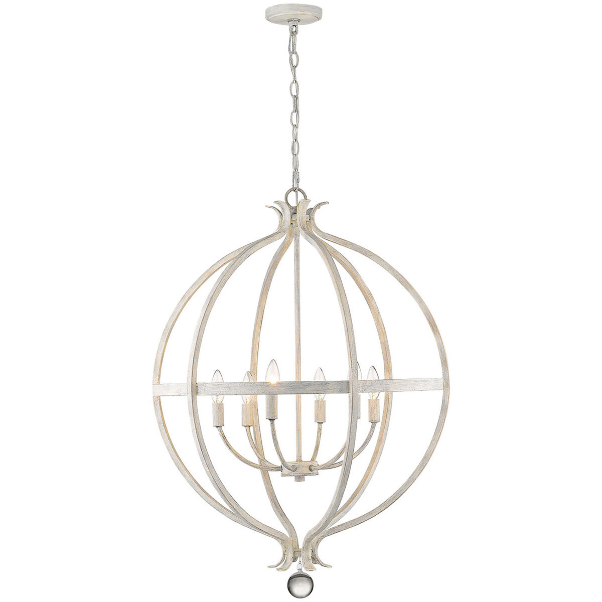 Callie 6 Light 26 inch Country White Pendant Ceiling Light