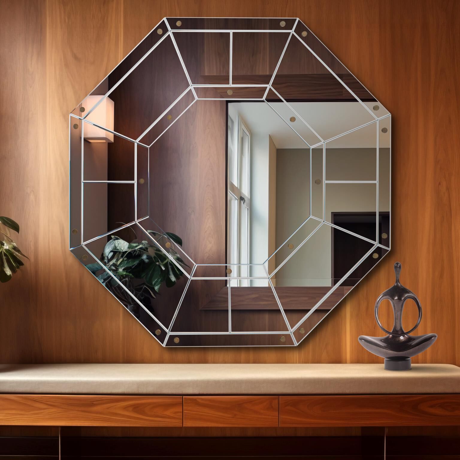 Octet 51 X 51 inch Silver Glass Mirror