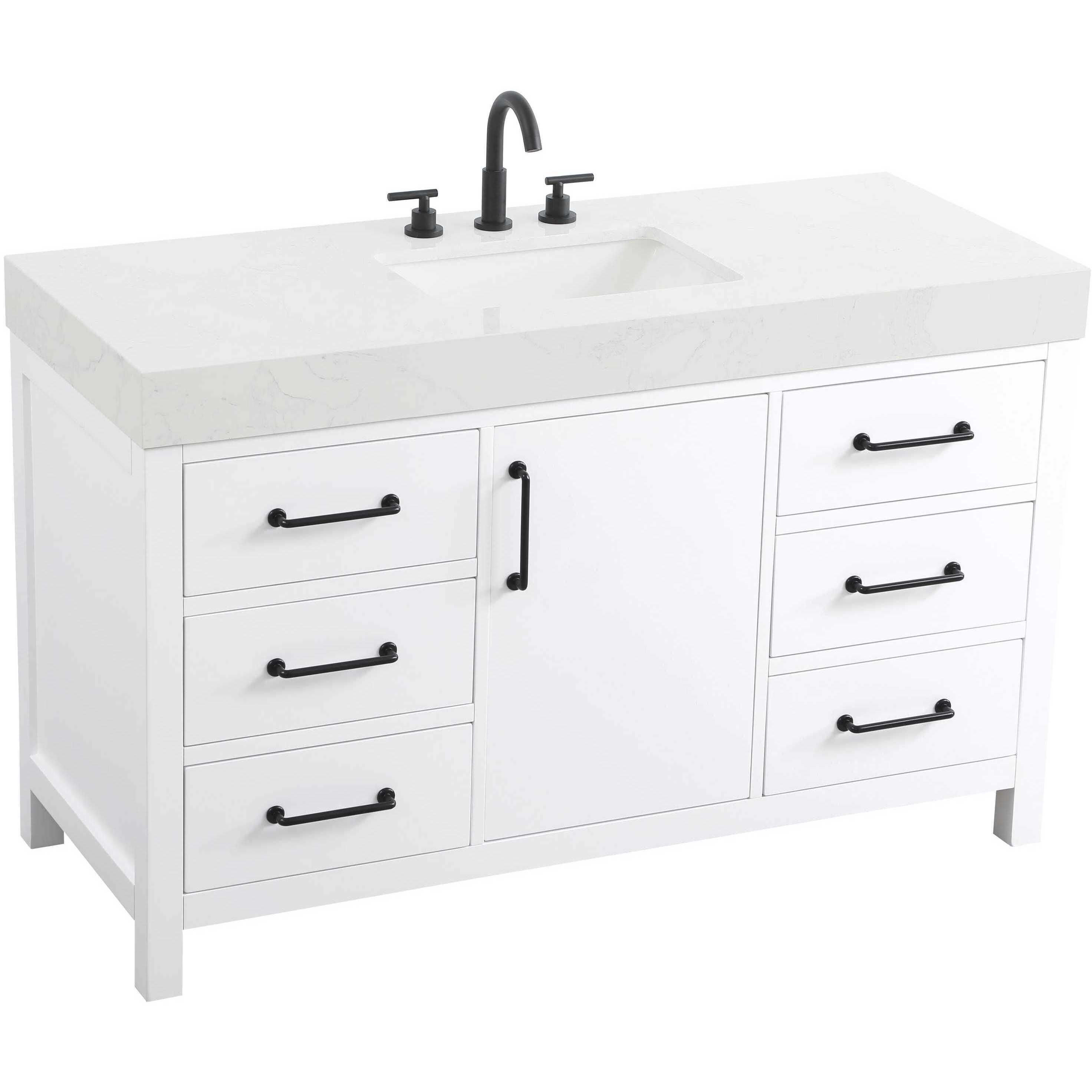 Nathan 54 X 34 inch White Bathroom Vanity Cabinet
