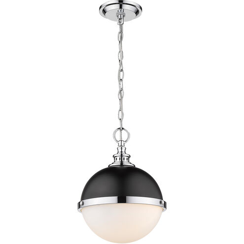 Peyton 2 Light 11.5 inch Matte Black and Chrome Pendant Ceiling Light