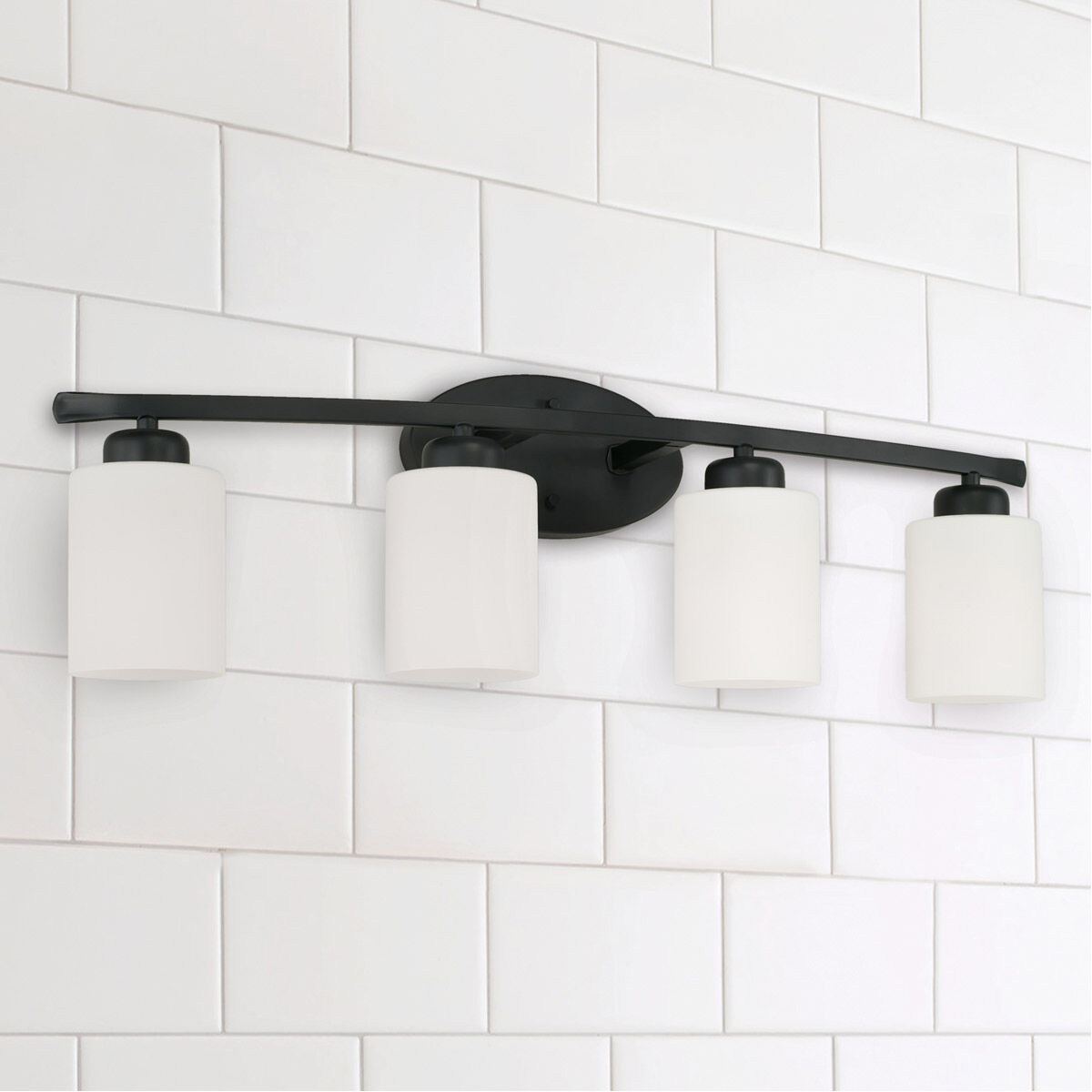 Dixon 4 Light 29 inch Matte Black Vanity Light Wall Light